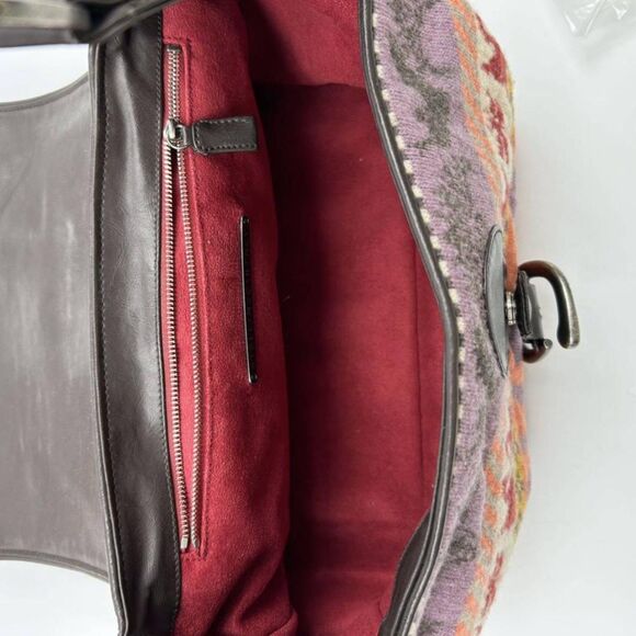 Stella McCartney -ONLY ONE- Multi-Color Aztec Tweed & Vegan Leather Shoulder Bag - Picture 9 of 14